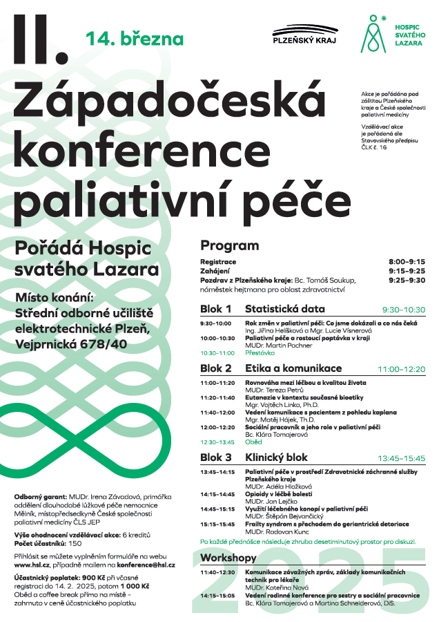 II. Západočeská konference paliativní péče: Věcná, dojemná i plná humoru 29